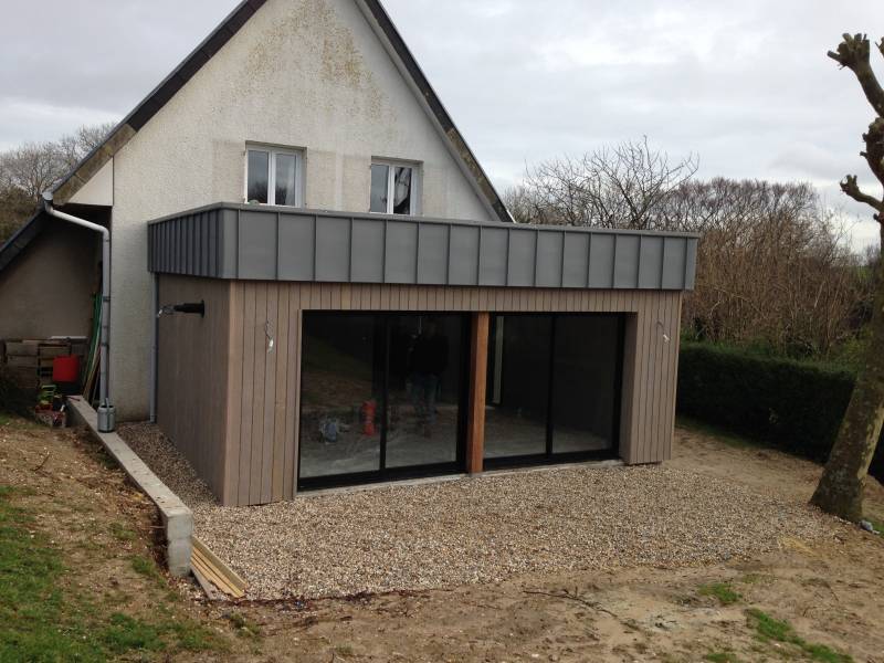 Extension type cube en ossature bois