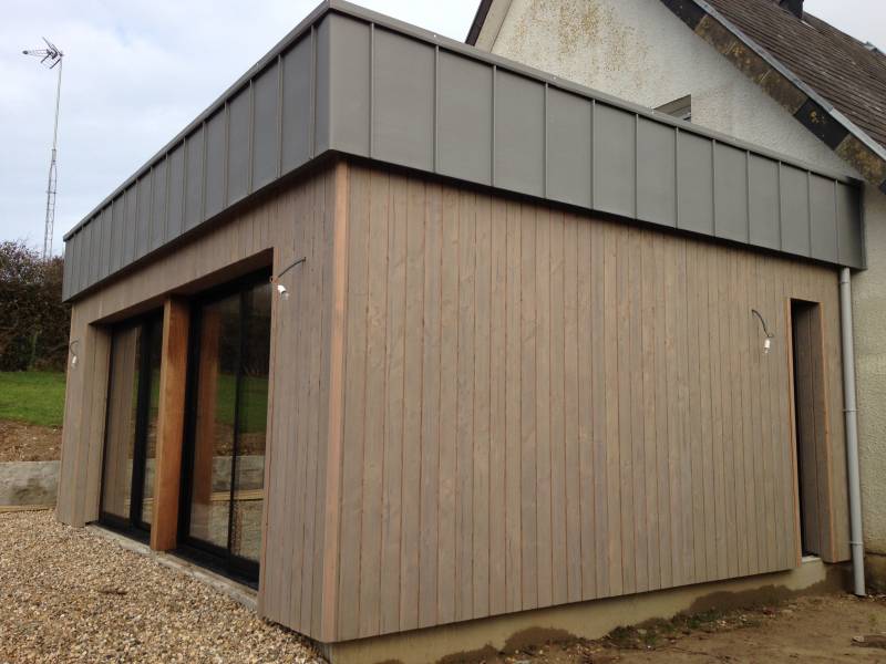 Bardage et toit plat en zinc