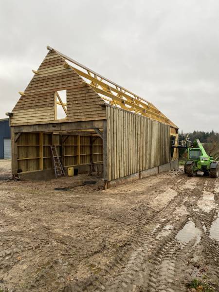 Construction ossature bois en cours